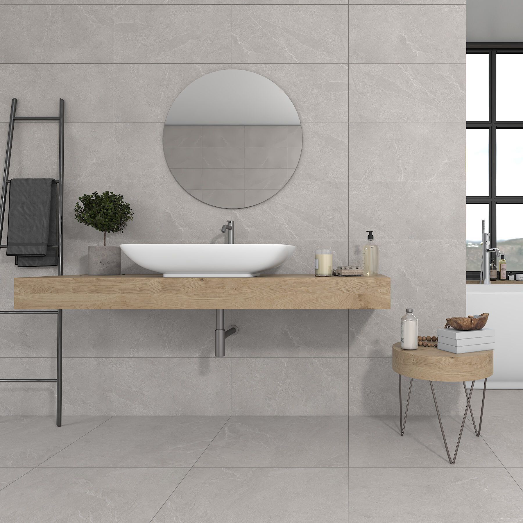 Grey Matt Porcelain Tile