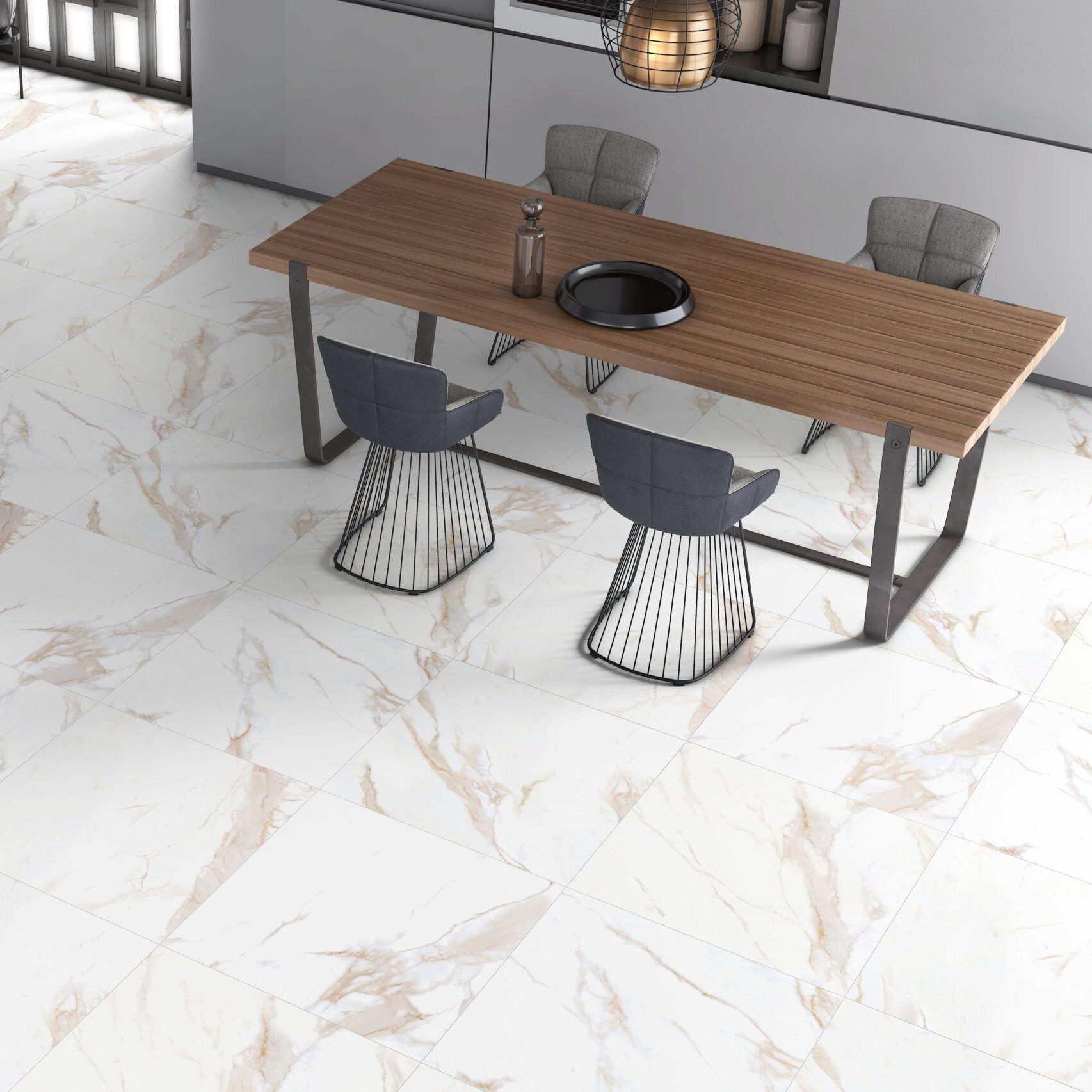 Alcara Statuario Gold Matt Porcelain Tile