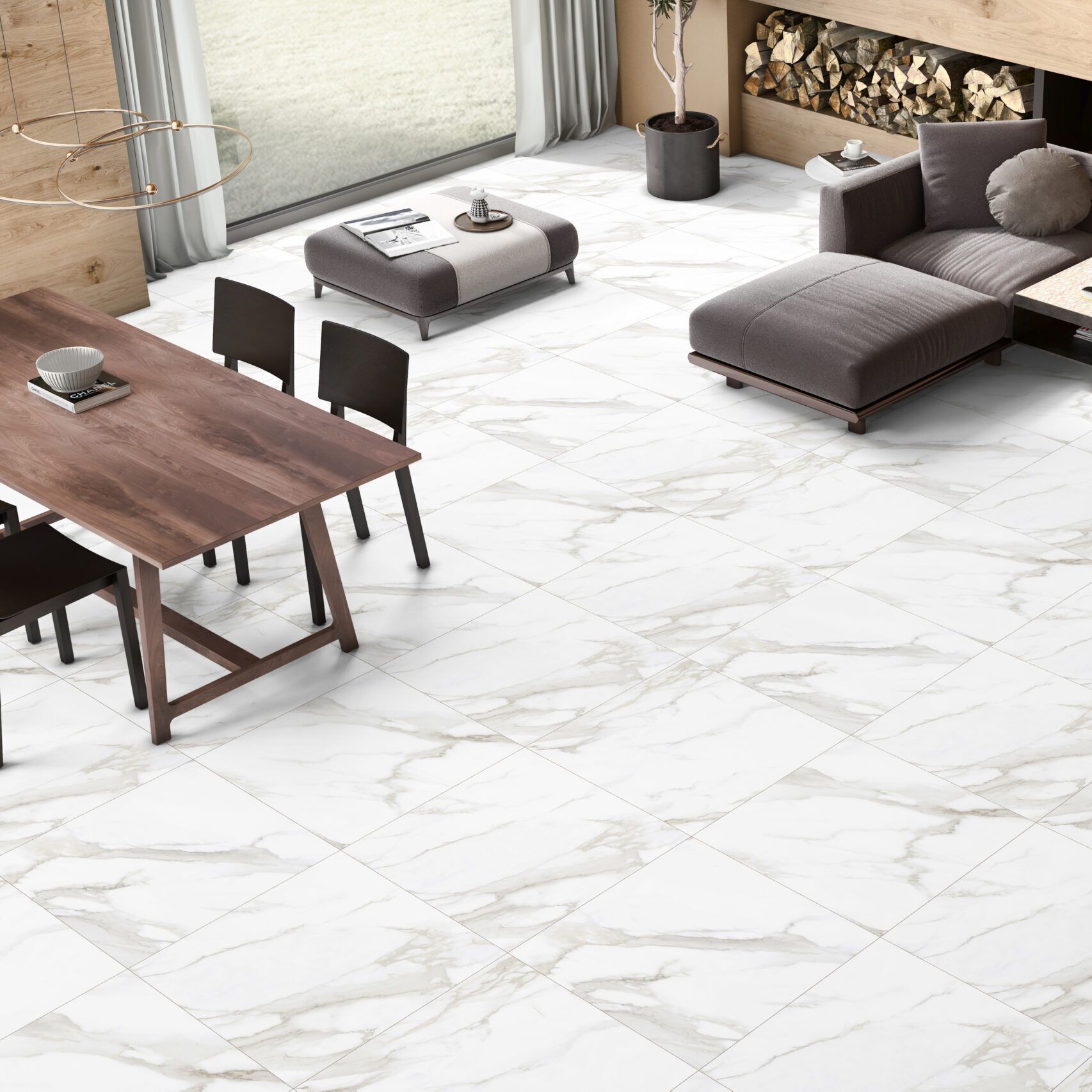 Alcara Statuario White Matt Porcelain Tile