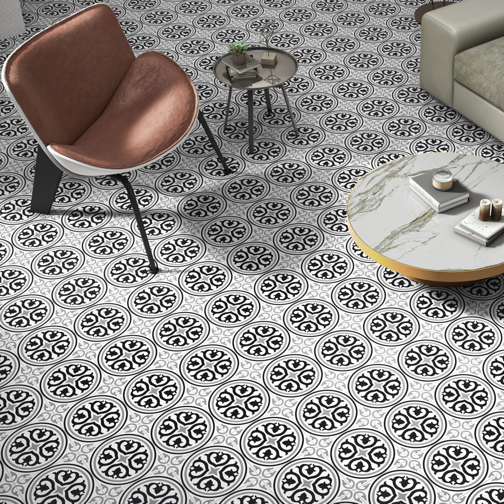 Vittoria Antique Black Matt Porcelain Tile