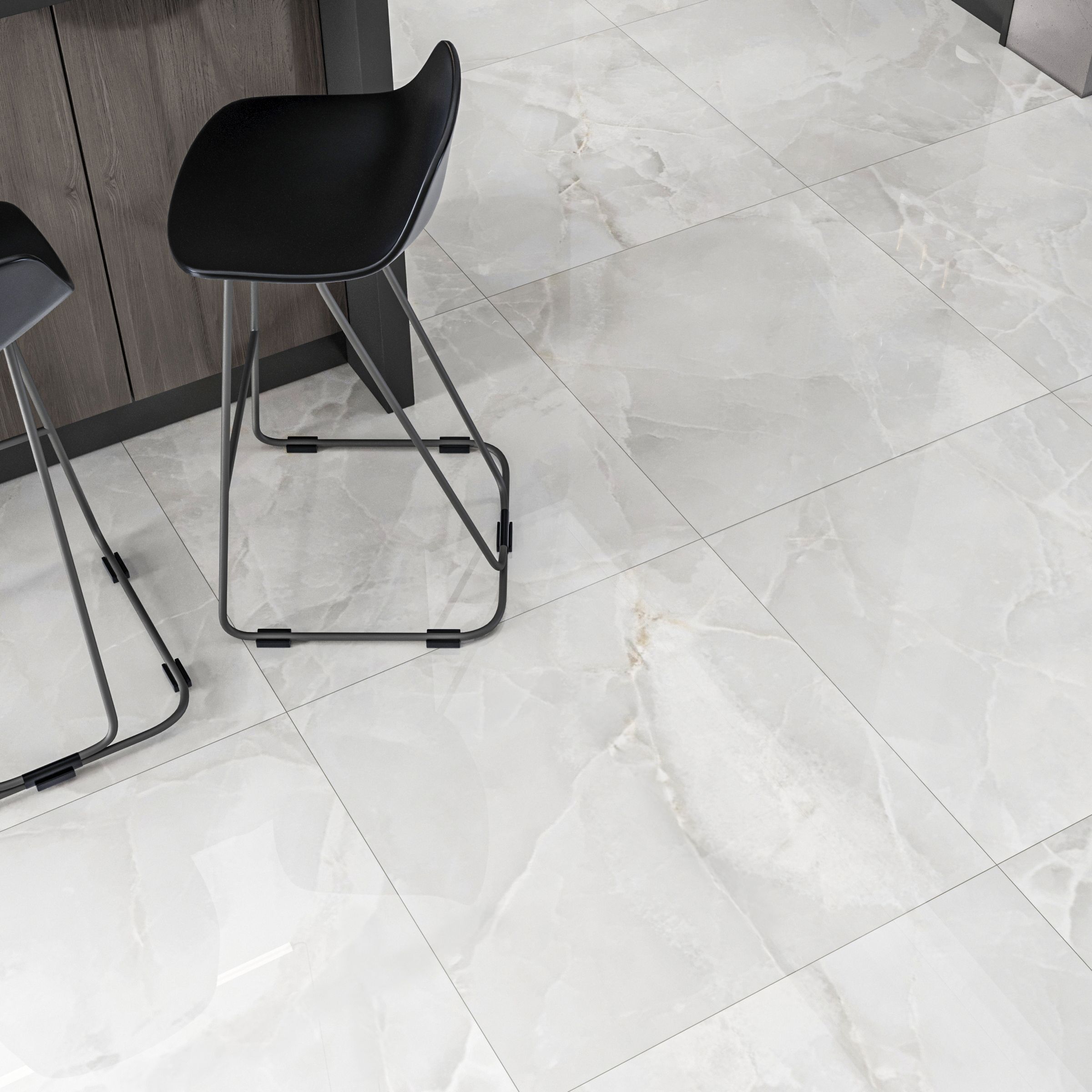 Andria Grey Polished Porcelain Tile