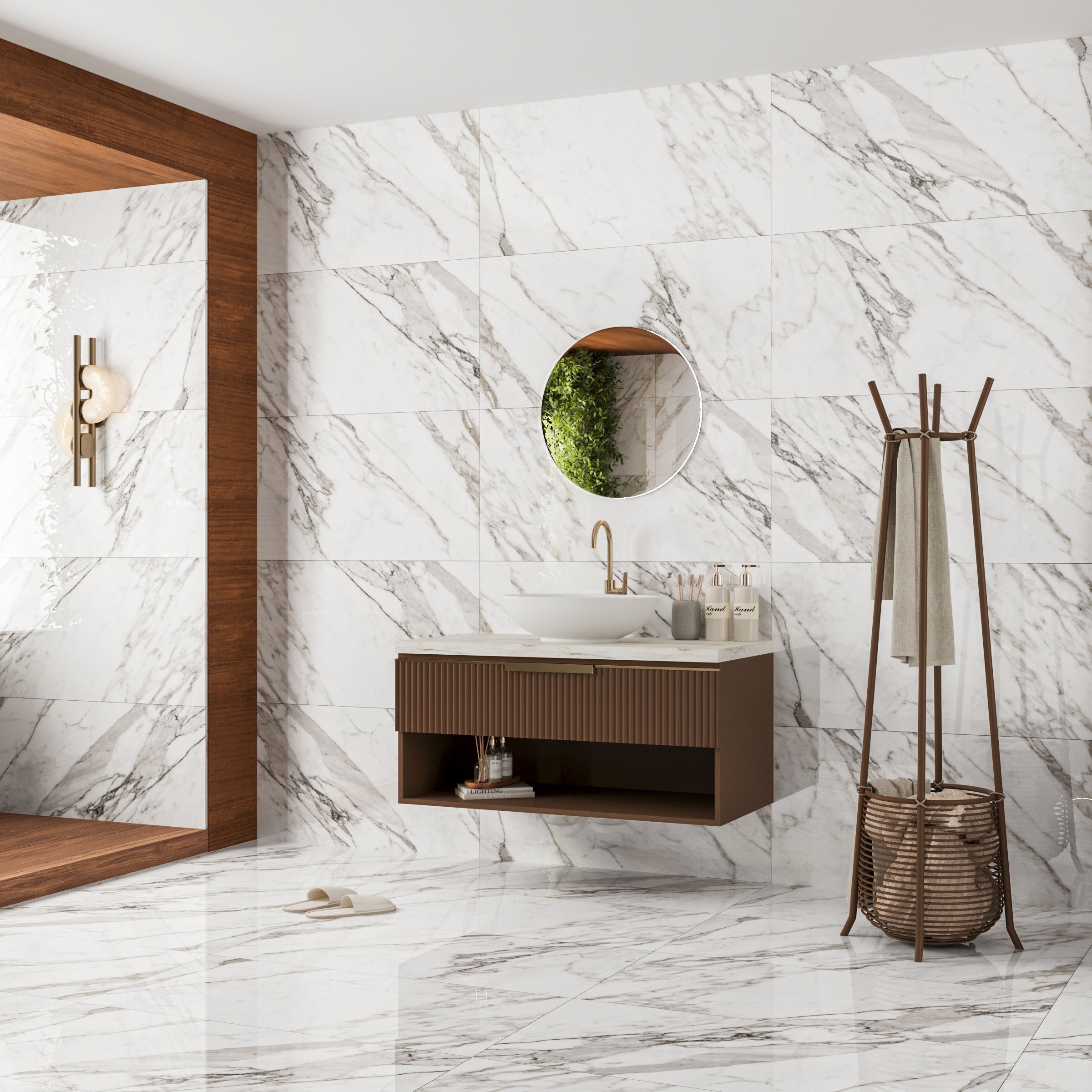 Veneto Calacatta White Polished Porcelain Tile