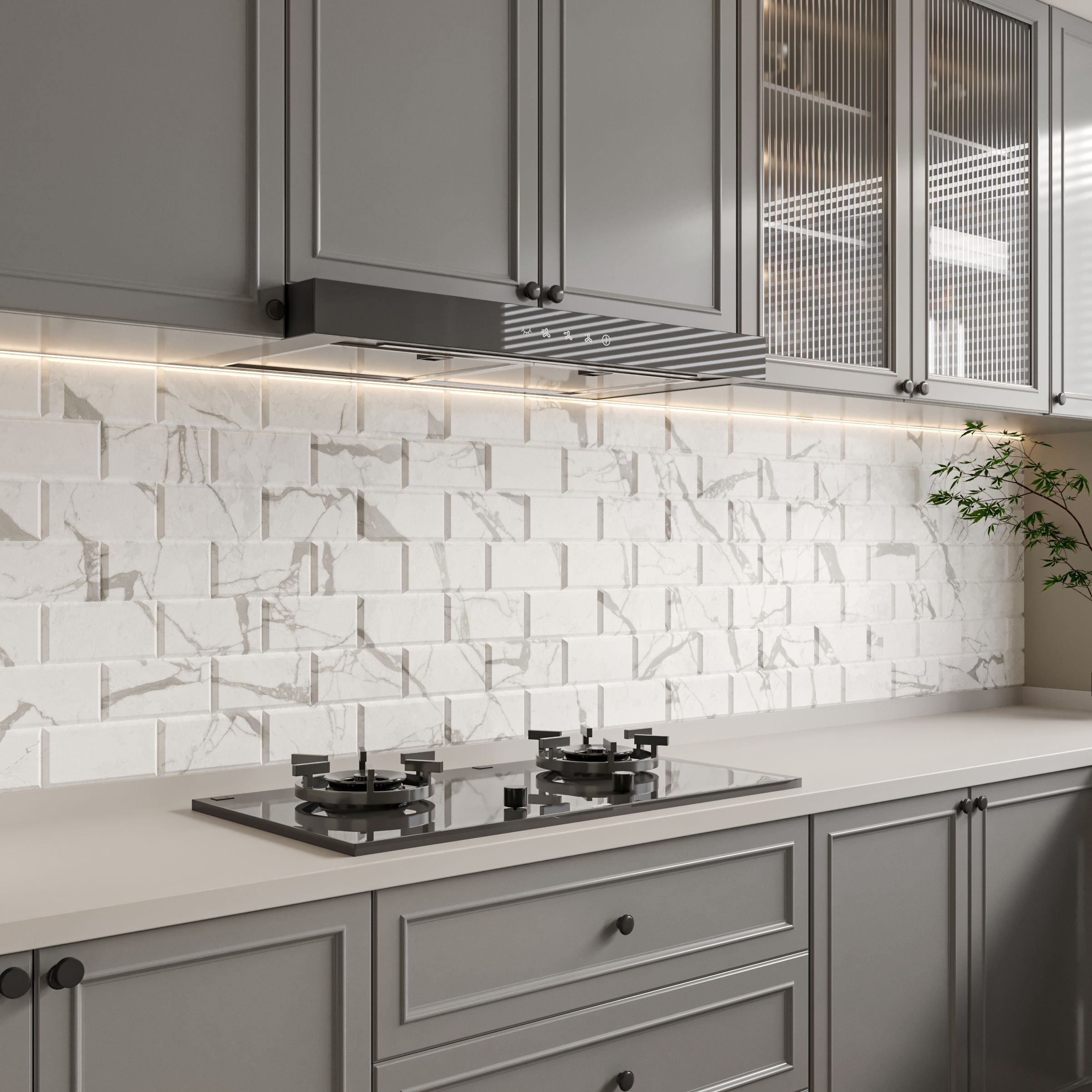 Monta Carrara Gloss Bevelled Tile - Image 2