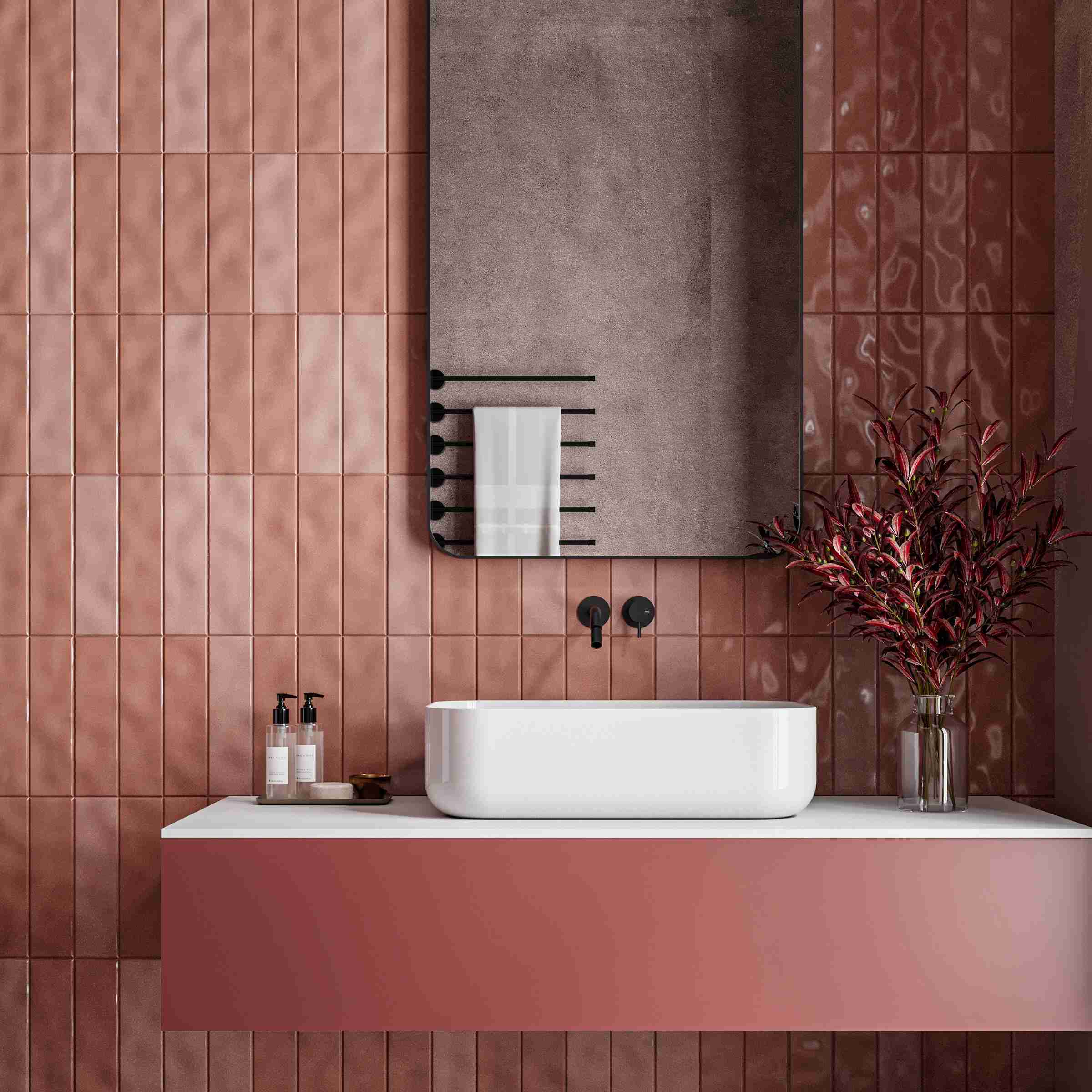 Oria Coral Gloss Ceramic Tile