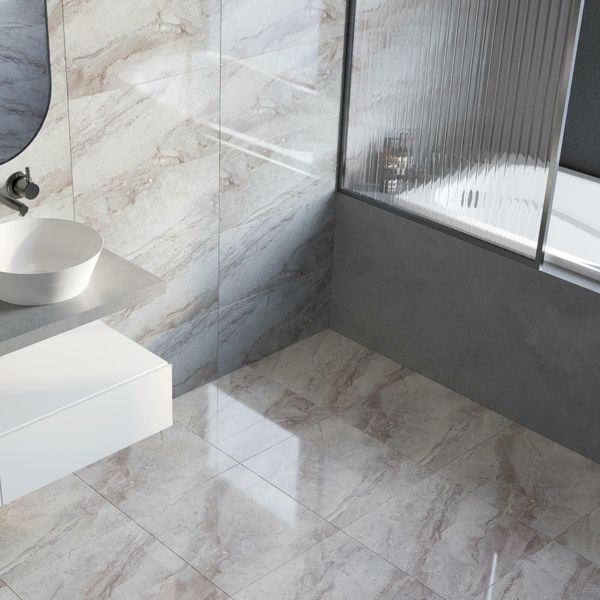 Lucia Anthracite Marble Effect Tile
